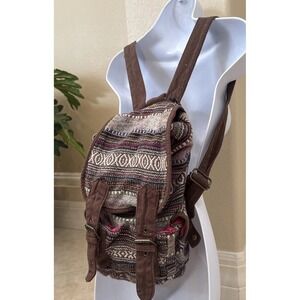 Stone Mountain Soft Tribal Woven Backpack Multi Color Aztec Boho Southwestern